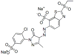 CAS#: 83400-24-2， 6-[2-[1-(2-Chloro-5-Sulfophenyl)-4,5-Dihydro-3-Methyl-5-Oxo-1H-Pyrazol-4-Yl]Diazenyl]-2-(Ethylsulfonyl)-7-Benzothiazolesulfonic acid Sodium Salt (1:2)