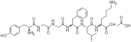 CAS#: 83404-43-7， L-Tyrosylglycylglycyl-L-phenylalanyl-L-leucyl-L-lysine acetate (1:1)
