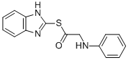 CAS 登录号：83408-76-8， 2-苯胺基-1-(1H-苯并咪唑-2-基巯基)乙酮