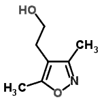 structure of CAS# 83467-34-9, 2-(3,5-Dimethyl-1,2-oxazol-4-yl)ethanol;2-(3,5-dimethyl-1,2-oxazol-4-yl)ethanethiol;2-(3,5-dimethylisoxazol-4-yl)ethan-1-ol;2-(3,5-Dimethylisoxazol-4-yl)ethanol