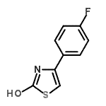 structure of CAS# 834885-06-2, 4-(4-Fluorophenyl)-1,3-thiazol-2(3H)-one;4-(4-fluorophenyl)-2,3-dihydro-1,3-thiazol-2-one;4-(4-Fluorophenyl)thiazol-2-ol;MFCD09746481