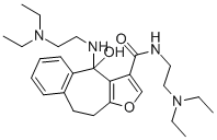 CAS#: 83494-70-6， N-(2-(Diethylamino)Ethyl)-4-((2-(Diethylamino)Ethyl)Amino)-9,10-Dihydro-4-Hydroxy-4H-Benzo(4,5)Cyclohepta[1,2-b]Furan-3-Carboxamide