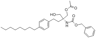 CAS#: 836608-90-3， [(1R)-1-[(Acetyloxy)Methyl]-1-(Hydroxymethyl)-3-(4-Octylphenyl)Propyl] -Carbamic Acid Phenylmethyl Ester
