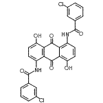 CAS#: 83721-54-4， N,N'-(4,8-Dihydroxy-9,10-dioxo-9,10-dihydroanthracene-1,5-diyl)bis(3-chlorobenzamide)