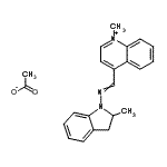 CAS#: 83968-98-3， 4-[[(2,3-Dihydro-2-Methyl-1H-Indol-1-Yl)Imino]Methyl]-1-Methylquinolinium Acetate