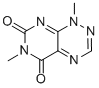 structure of CAS# 84-82-2, Toxoflavin;1,6-Dimethylpyrimido[5,6-E][1,2,4]Triazine-5,7-Quinone;Nsc 68158;Pyrimido(5,4-E)-1,2,4-Triazine-5,7(6H,8H)-Dione, 6,8-Dimethyl-