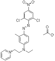 CAS#: 84051-85-4， 1-{2-[{4-[(2,6-Dichloro-4-nitrophenyl)diazenyl]-3-methylphenyl}(ethyl)amino]ethyl}pyridinium acetate