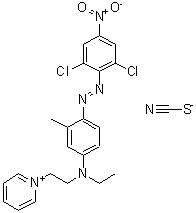 CAS#: 84051-86-5， 1-{2-[{4-[(2,6-Dichloro-4-nitrophenyl)diazenyl]-3-methylphenyl}(ethyl)amino]ethyl}pyridinium thiocyanate