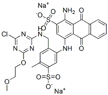 CAS#: 84100-76-5， Disodium 1-Amino-4-[[2-[[[4-Chloro-6-(2-Methoxyethoxy)-1,3,5-Triazin-2-Yl]Amino]Methyl]-4-Methyl-5-Sulphonatophenyl]Amino]-9,10-Dihydro-9,10-Dioxoanthracene-2-Sulphonate