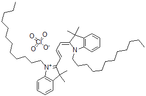 CAS#: 84109-08-0， 1,1'-Didodecyl-3,3,3',3'-tetramethylindocarbocyanine perchlorate