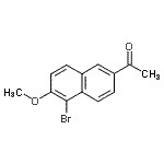structure of CAS# 84167-74-8, 1-(5-Bromo-6-methoxy-2-naphthyl)ethanone;1-(5-Bromo-6-methoxy-2-naphthyl)ethanone #;1-(5-bromo-6-methoxynaphthalen-2-yl)ethanone;2-Acetyl-5-Bromo-6-Methoxynaphthalene