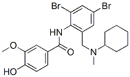 CAS#: 84461-99-4， N-(2,4-Dibromo-6-((cyclohexylmethylamino)methyl)phenyl)-4-hydroxy-3-methoxybenzamide