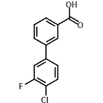 结构式 CAS# 844878-88-2, 4'-氯-3'-氟-3-联苯基羧酸