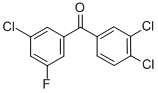 structure of CAS# 844885-33-2, 5-Fluoro-3,3',4'-Trichlorobenzophenone;5-FLUORO-3,3',4'-TRICHLOROBENZOPHENONE