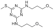 CAS 登录号:845-52-3, N,N'-二(3-甲氧基丙基)-6-甲硫基-1,3,5-三嗪-2,4-二胺