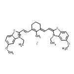 CAS#: 84626-20-0， 3-Ethyl-2-[(E)-2-{(3E)-3-[(2E)-2-(3-ethyl-5-methoxy-1,3-benzothiazol-2(3H)-ylidene)ethylidene]-2-methyl-1-cyclohexen-1-yl}vinyl]-5-methoxy-1,3-benzothiazol-3-ium iodide