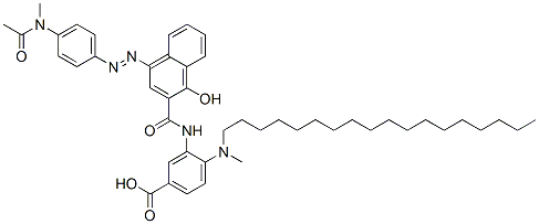 CAS#: 84696-87-7， 3-[[[4-[[4-(Acetylmethylamino)Phenyl]Azo]-1-Hydroxy-2-Naphthyl]Carbonyl]Amino]-4-(Methyloctadecylamino)Benzoic Acid