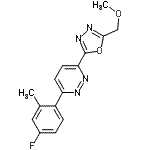CAS#: 848953-34-4， 3-(4-Fluoro-2-methylphenyl)-6-[5-(methoxymethyl)-1,3,4-oxadiazol-2-yl]pyridazine