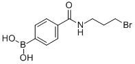 structure of CAS# 850567-41-8, N-(3-Bromopropyl) 4-Boronobenzamide;4-(3-Bromopropylcarbamoyl)Benzeneboronic Acid 97%;4-[(3-BROMOPROPYL)CARBAMOYL]PHENYLBORONIC ACID;4-(3-BROMOPROPYLCARBAMOYL)BENZENEBORONIC ACID