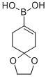 structure of CAS# 850567-90-7, 1,4-Dioxa-Spiro[4,5]Dec-7-En-8-Boronic Acid;{3-[Dihydroxy(2-Hydroxyethoxy)Methyl]-4-Oxocyclohex-1-En-1-Yl}Boronic Acid;4-BORONO-3-CYCLOHEXEN-1-ONE, ETHYLENE GLYCOL KETAL;1,4-Dioxaspiro[4,5]Dec-7-En-8-Boronic Acid 96%