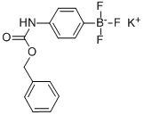 structure of CAS# 850623-45-9, Potassium (4-Cbz-Aminophenyl)Trifluoroborate;Potassium (4-{[(Benzyloxy)Carbonyl]Amino}Phenyl)Trifluoroboranuide;Potassium 4-(Benzyloxycarbonylamino)Phenyltrifluoroborate, 96%;POTASSIUM (4-CBZ-AMINOPHENYL)TRIFLUOROBORATE