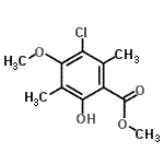 CAS#: 85098-93-7， Methyl 3-chloro-6-hydroxy-4-methoxy-2,5-dimethylbenzoate