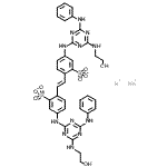 CAS 登录号：85187-70-8， 钾钠2,2'-[(E)-1,2-乙烯二基]二[5-({4-苯胺基-6-[(2-羟基乙基)氨基]-1,3,5-三嗪-2-基}氨基)苯磺酸酯](1:1:1)