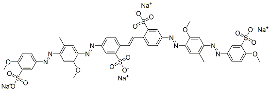 CAS#: 85188-15-4， 2,2'-(1,2-Ethenediyl)Bis[5-[[2-Methoxy-4-[(4-Methoxy-3-Sulfophenyl)Azo]-5-Methylphenyl]Azo]-Benzenesulfonic Acid Tetrasodium Salt