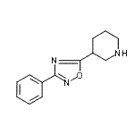 structure of CAS# 851882-57-0, 3-(3-Phenyl-1,2,4-oxadiazol-5-yl)piperidine;3-phenyl-5-(3-piperidyl)-1,2,4-oxadiazole;MFCD08691547