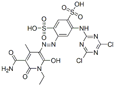 CAS#: 85213-60-1， 4-[[5-(Aminocarbonyl)-1-Ethyl-1,6-Dihydro-2-Hydroxy-4-Methyl-6-Oxo-3-Pyridyl]Azo]-6-[(4,6-Dichloro-1,3,5-Triazin-2-Yl)Amino]Benzene-1,3-Disulphonic Acid