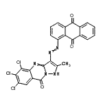 CAS#: 85223-08-1， 1-[(5,6,7-Trichloro-2-methyl-9-oxo-1,9-dihydropyrazolo[5,1-b]quinazolin-3-yl)diazenyl]-9,10-anthraquinone