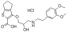 CAS#: 85462-88-0， 6-[3-[2-(3,4-Dimethoxyphenyl)Ethylamino]-2-Hydroxy-Propoxy]-8-Thiabicyclo[3.3.0]Octa-6,9-Diene-7-Carboxylic Acid Hydrochloride