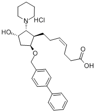 CAS#: 85505-64-2， (4Z)-7-[(1R,2R,3S,5S)-5-([1,1'-Biphenyl]-4-Ylmethoxy)-3-Hydroxy-2-(1-Piperidinyl)Cyclopentyl]-4-Heptenoic Acid Hydrochloride