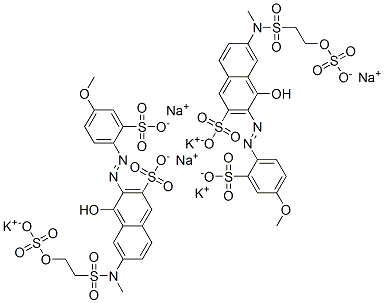 CAS#: 85567-17-5， 4-Hydroxy-3-[(4-Methoxy-2-Sulphophenyl)Azo]-6-[Methyl[[2-(Sulphooxy)Ethyl]Sulphonyl]Amino]Naphthalene-2-Sulphonic Acid, Potassium Sodium Salt