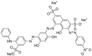 CAS 登录号：85631-82-9， 5-[2-[2,4-二羟基-5-[2-[4-(苯基氨基)-3-磺基苯基]偶氮]苯基]偶氮]-4-羟基-3-[2-(4-硝基苯基)偶氮]-2,7-萘二磺酸钠盐(1:3)