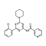 CAS#: 85633-11-0， N-[4-(2-Chlorophenyl)-6-(1-piperidinyl)-1,3,5-triazin-2-yl]nicotinamide