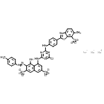 CAS#: 85650-61-9， Trisodium 5-[(4-chloro-6-{[4-(6-methyl-7-sulfonato-1,3-benzothiazol-2-yl)phenyl]amino}-1,3,5-triazin-2-yl)amino]-4-hydroxy-3-[(4-methylphenyl)diazenyl]-2,7-naphthalenedisulfonate