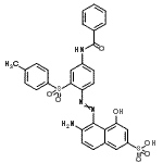 CAS#: 85650-66-4， 6-Amino-5-({4-(benzoylamino)-2-[(4-methylphenyl)sulfonyl]phenyl}diazenyl)-4-hydroxy-2-naphthalenesulfonic acid