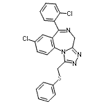 CAS#: 85677-81-2， 8-Chloro-6-(2-chlorophenyl)-1-[(phenylsulfanyl)methyl]-4H-[1,2,4]triazolo[4,3-a][1,4]benzodiazepine