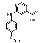 structure of CAS# 85726-29-0, 2-[(4-Methoxyphenyl)amino]isonicotinic acid;2-((4-methoxyphenyl)amino)isonicotinic acid;2-(4-Methoxyanilino)isonicotinic acid;2-[(4-Methoxyphenyl)amino]isonicotinic acid