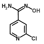 structure of CAS# 857653-85-1, 2-Chloro-N-hydroxy-4-pyridinecarboximidamide;(2-chloro(4-pyridyl))(hydroxyimino)methylamine;2-chloro-<wbr>N'-({[2-(<wbr>methylthi<wbr>o)pyridin<wbr>-3-yl]car<wbr>bonyl}oxy<wbr>)ethanimi<wbr>damide;2-Chloro-N'-hydroxy-4-pyridinecarboximidamide