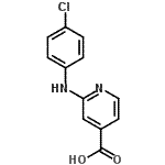 结构式 CAS# 85827-90-3, 2-[(4-氯苯基)氨基]异烟酸