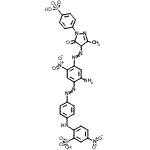 CAS 登录号：85959-26-8， 2-({4-[(2-氨基-4-{[3-甲基-5-氧代-1-(4-磺基苯基)-4,5-二氢-1H-吡唑-4-基]偶氮}-5-硝基苯基)偶氮]苯基}氨基)-5-硝基苯磺酸