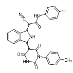 CAS#: 85959-60-0， N-(4-Chlorophenyl)-2-cyano-2-{3-[1-(4-methylphenyl)-2,4,6-trioxotetrahydro-5(2H)-pyrimidinylidene]-2,3-dihydro-1H-isoindol-1-ylidene}acetamide