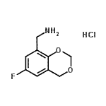CAS 登录号：859833-12-8， 1-(6-氟-4H-1,3-苯并二氧杂环己-8-基)甲胺盐酸盐(1:1)