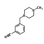 structure of CAS# 859850-90-1, 3-[(4-Methyl-1-piperazinyl)methyl]benzonitrile;3-[(4-methylpiperazinyl)methyl]benzenecarbonitrile;BENZONITRILE,3-[(4-METHYL-1-PIPERAZINYL)METHYL]-