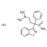 CAS#: 86004-83-3, 2-(1,2-Benzothiazol-3-yl)-4-(dimethylamino)-2-phenylbutanamide hydrochloride (1:1)