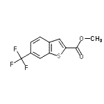 structure of CAS# 863118-41-6, Methyl 6-(trifluoromethyl)-1-benzothiophene-2-carboxylate;6-(Triflu<wbr>oromethyl<wbr>)benzo[b]<wbr>thiophene<wbr>-2-carbox<wbr>ylic acid<wbr> methyl e<wbr>ster;MFCD07371545