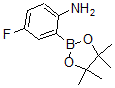 structure of CAS# 863578-24-9, 2-Amino-5-Fluorophenyl Boronic Acid Pinacol Ester