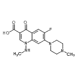 CAS#: 86393-37-5， 6-Fluoro-1-(methylamino)-7-(4-methyl-1-piperazinyl)-4-oxo-1,4-dihydro-3-quinolinecarboxylic acid